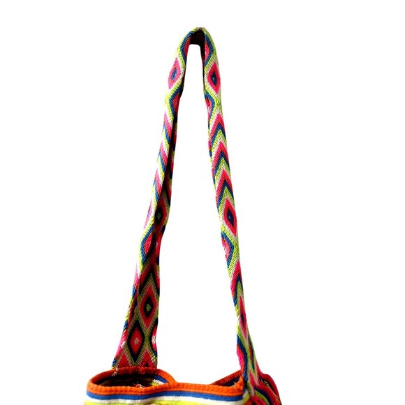 WAYUU Handmade Crochet Beaded Crossbody Bag Multicolor Tasseled Bohemian Hippie - Picture 12 of 15